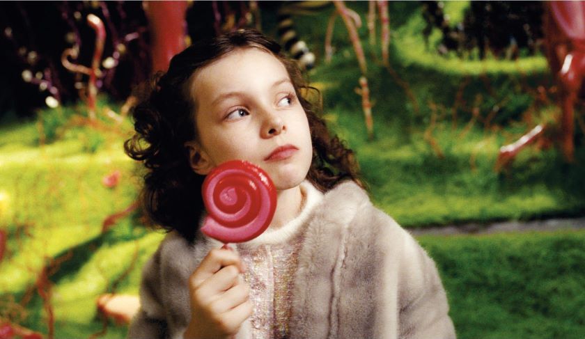 Charlie and the Chocolate Factory Picture 19, Medium shot of Julia Winter as Veruca, holding a lollipop