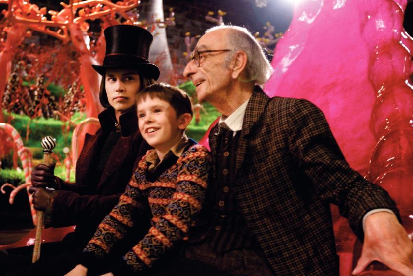 Charlie and the Chocolate Factory Picture 23, Movie shot of Willy Wonka, Charlie and Grandpa Joe